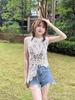 Summer Spice Girl Design Sense Crochet Hollow Suspender Women's Knitted Vest Vest Outside Sleeveless Blouse Top