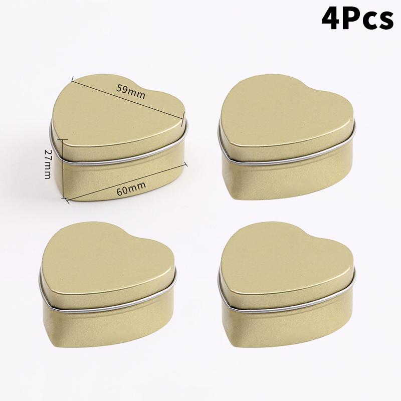 Heart-Shaped Gift Boxes, Tin Heart-Shaped Empty Jars With Lids, Mini Jewelry Boxes/Spice Boxes