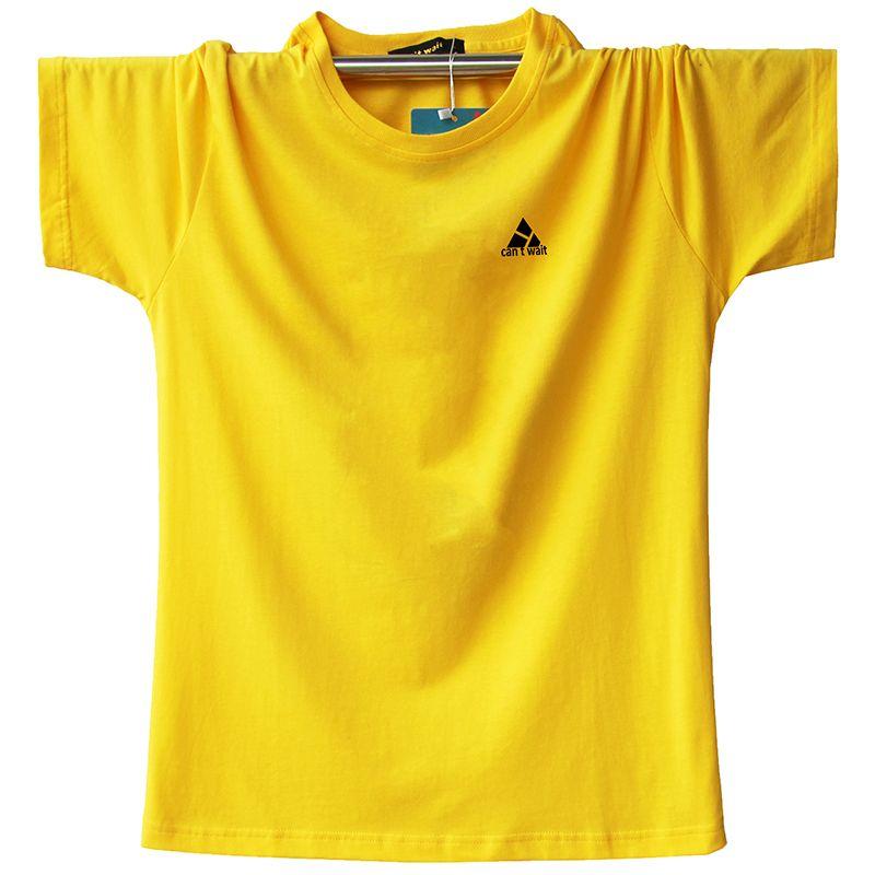 

Экспортная европейская и американская футболка с коротким рукавом большого размера для утренней зарядки Yellow XL(70.00 kg-82.50 kg wear)