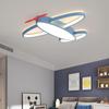 OEING Kids' Room Blue Airplane Ceiling Lamp
