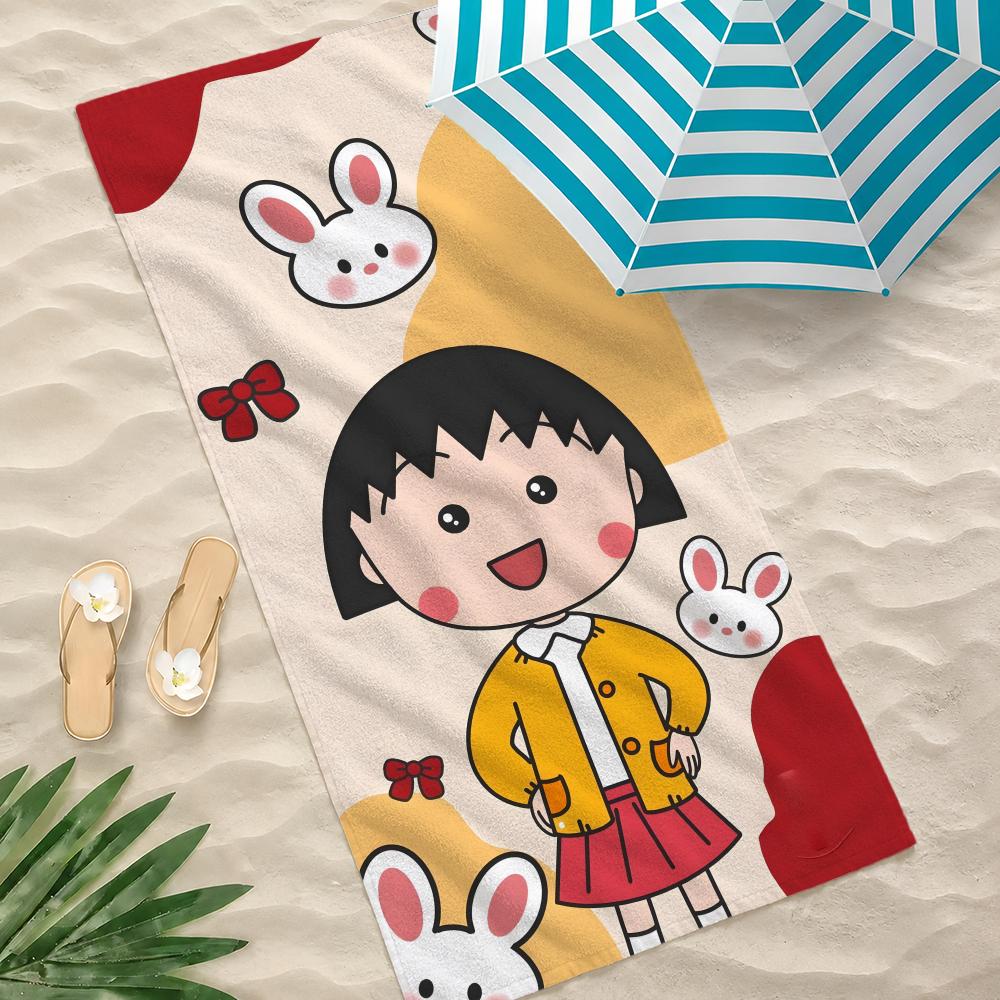 Anime C-Chibi M-Marukos-chan Towel Towel Beach Towel Oversized Quick Dry Towel Absorbent Soft Swim BeachTowels for Men Women