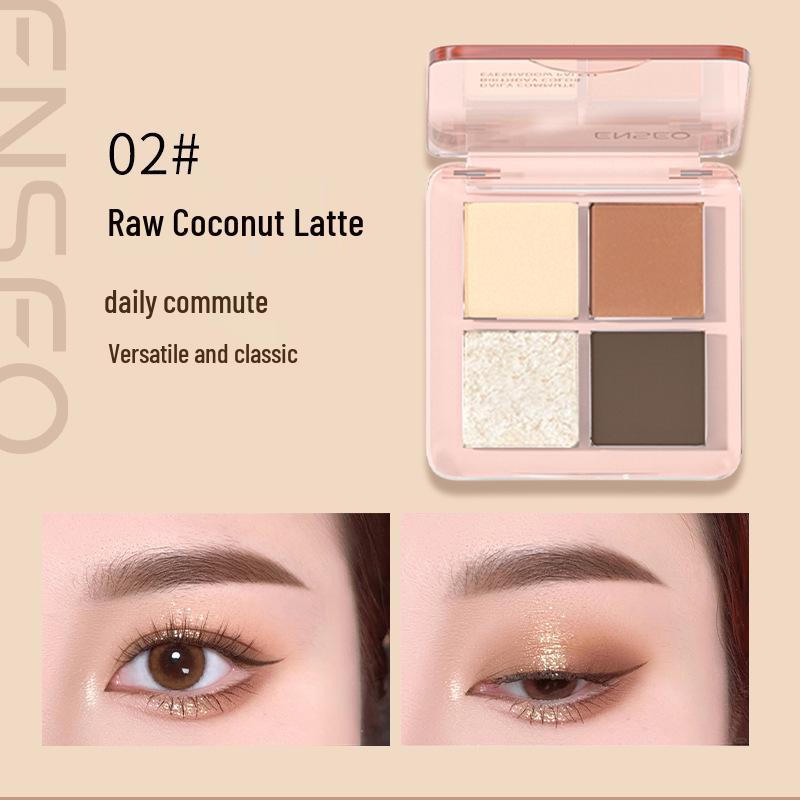 Четырехцветная палетка теней и румян: Универсальные, растушевываемые матовые и перламутровые земляные оттенки для контурирования.