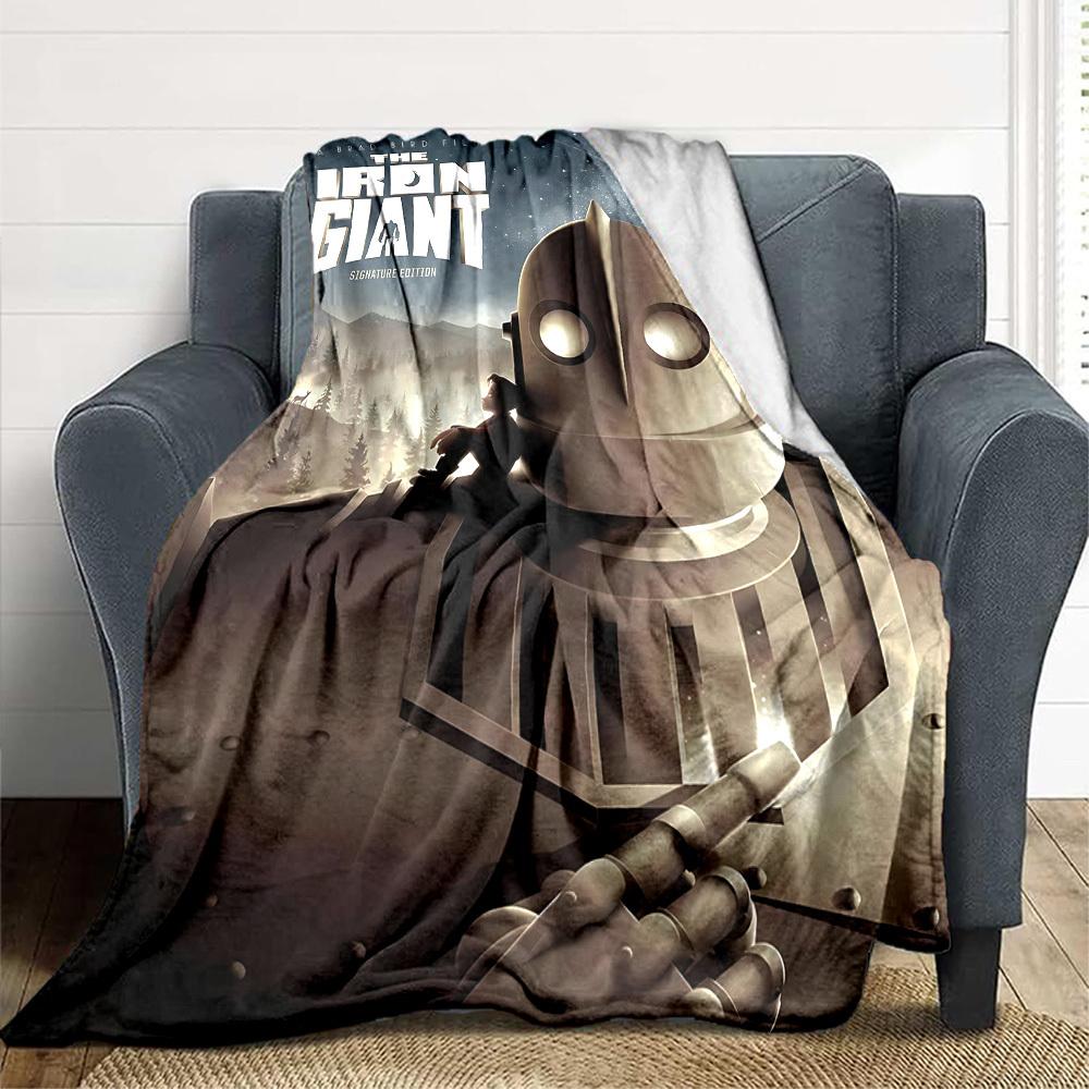 1pc Iron Giant Movie Poster Flannel Throw Blanket - Lightweight Soft Warm All-Season Blanket for Sofa, Bed, Travel, Camping L1029106