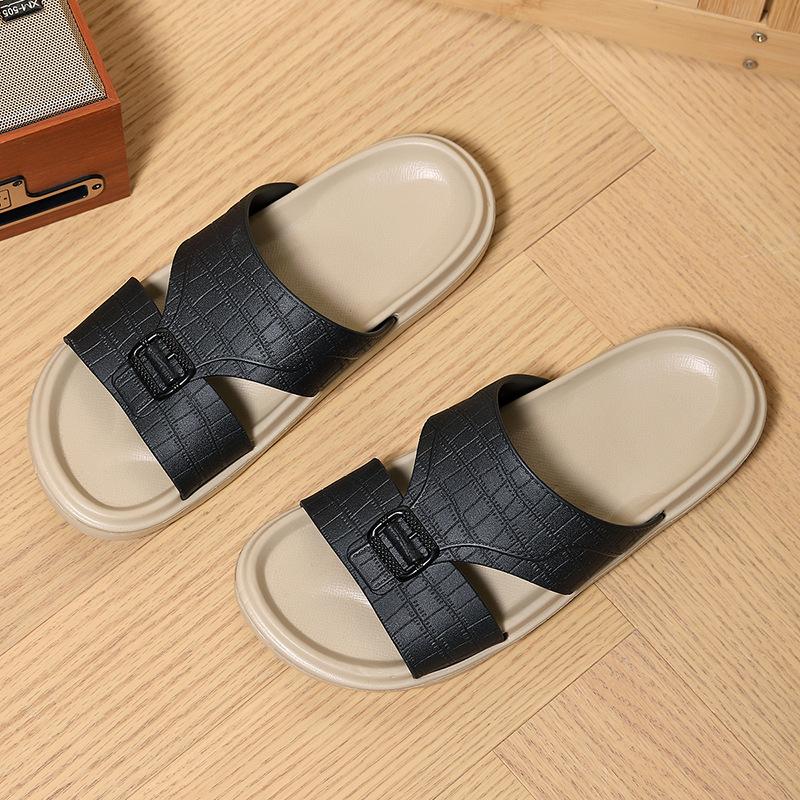 

Мода Мода Мужские тапочки 2025 Новые повседневные тапочки Летние сандалии с открытым носком для мужчин Уличные нескользящие пляжные тапочки Дизайнерские шлепанцы 45