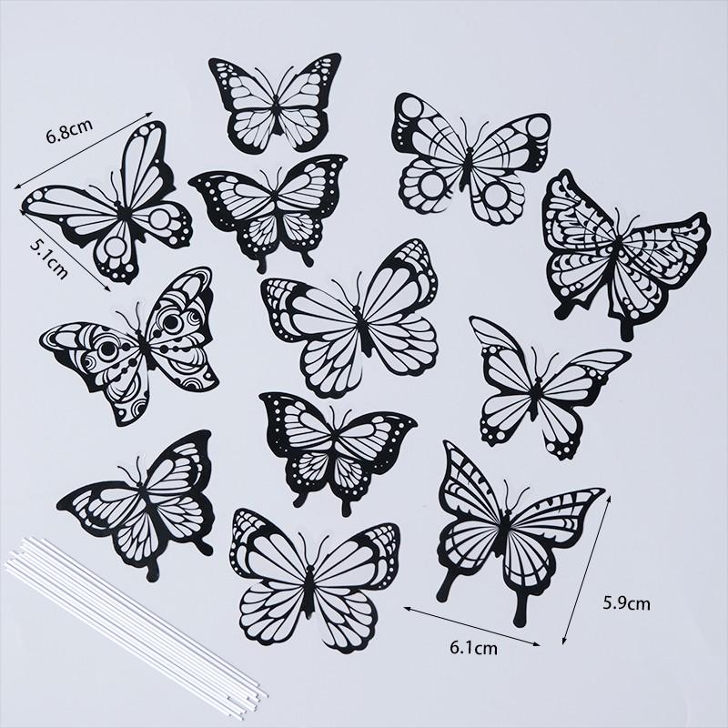 Toppere de tort fluturi roz cu margini aurii - Perfecte pentru sărbătorile de ziua de naștere ale prințeselor