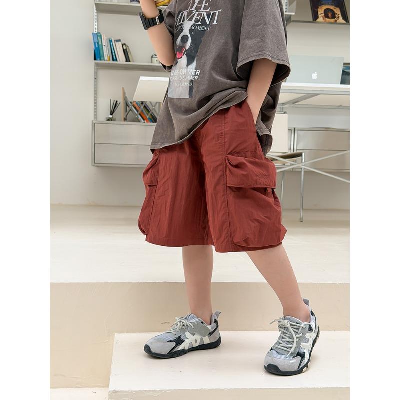 Kids Korean Style Cargo Shorts Quick Dry Loose Fit Durable