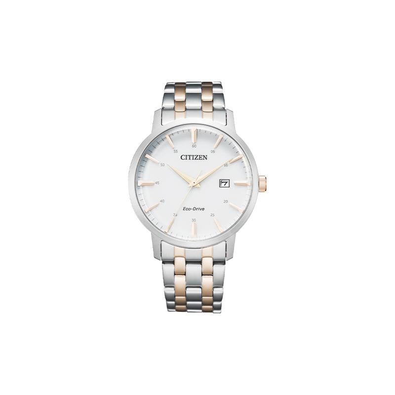 CITIZEN Eco-Drive Series Simple Business Room Gold Solar Quartz Steel Strap Men s Watch White Dial BM7466-81H золотой