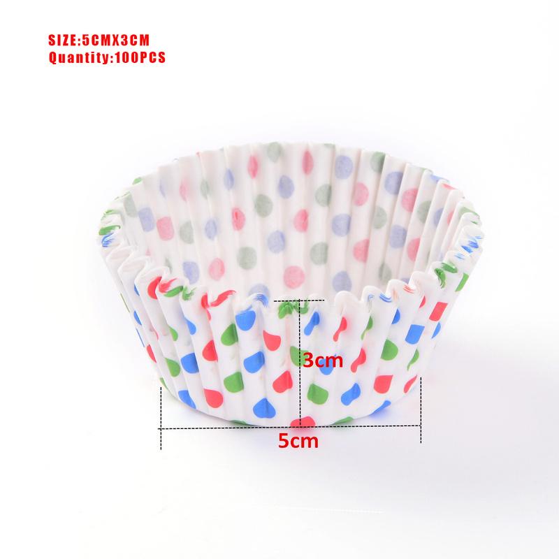 100pcs Cupcake Liner Cupcake Paper Baking Cup Muffin Cases Cake Mold Small Cake Box Cup Tray Decorating Tools Randomly Color