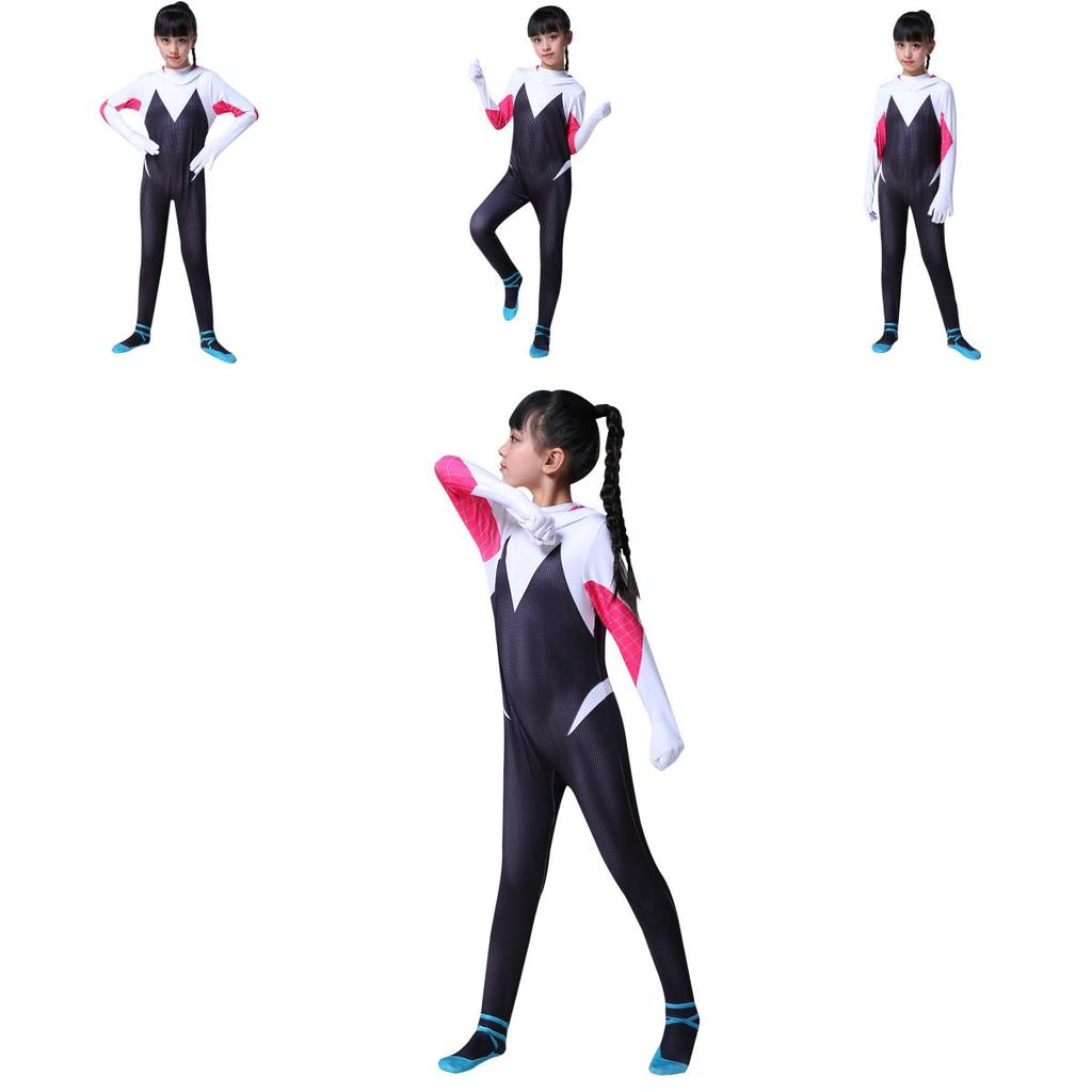 Vibrant Spider-man Into The Spider-verse Gwen Stacy Kids Costume Jumpsuit For Playful Adventures