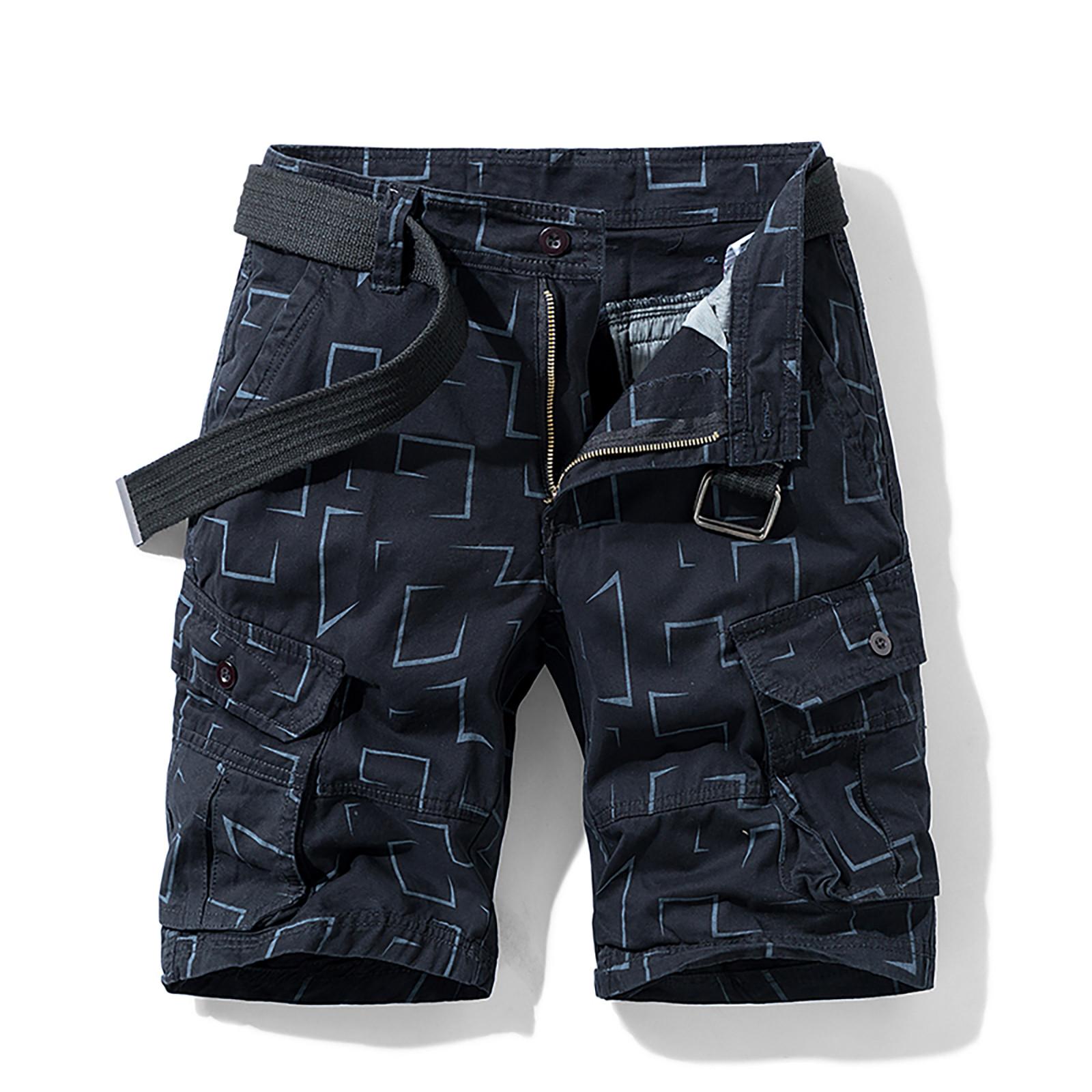 

Men s Fashion Graphic Print Pocket Pants Cotton Cargo Shorts Overalls Shorts 38