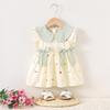 Summer Baby Girl Embroidery Dress - Peter Pan Collar, Short Sleeve