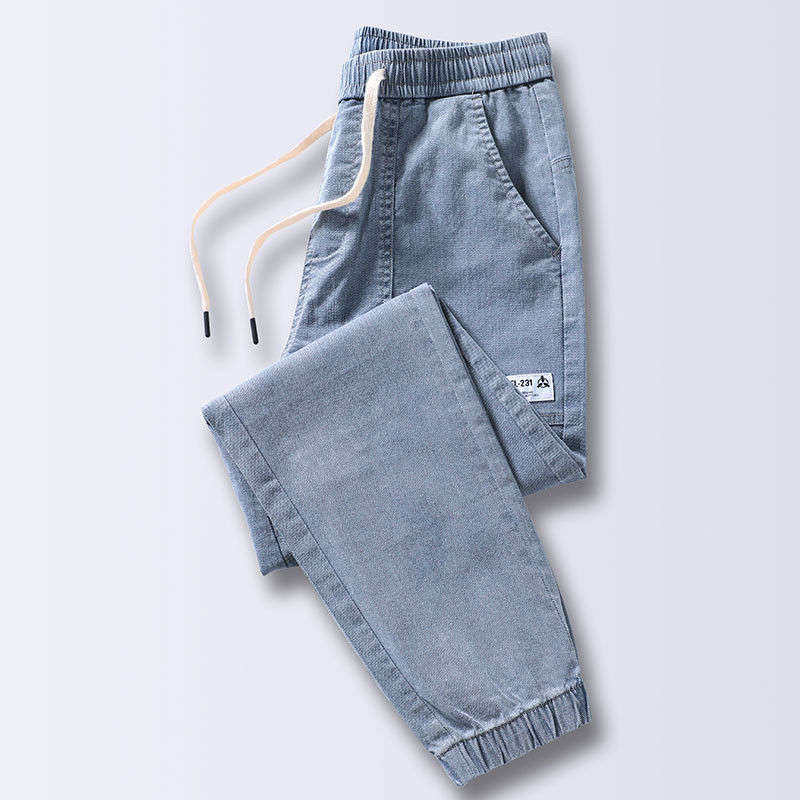 Herren Frühling und Herbst Locker Lässig Arbeitskleidung Jeans Jugend Übergröße Gutaussehende Haremshose