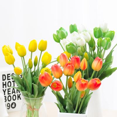 5pcs Silicone Tulip Artificial Flowers Real Touch Fake Flower Bouquet Wedding Decoration Flower for Home Garden Christmas Decor