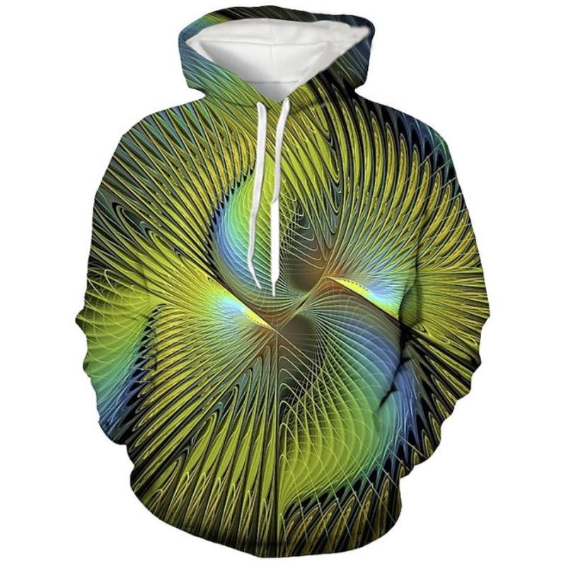 Pánská mikina s kapucí z polyesteru, 3D potiskem, s dlouhým rukávem, s duhovým 3D potiskem, s kapucí, pro každodenní použití, na cesty.