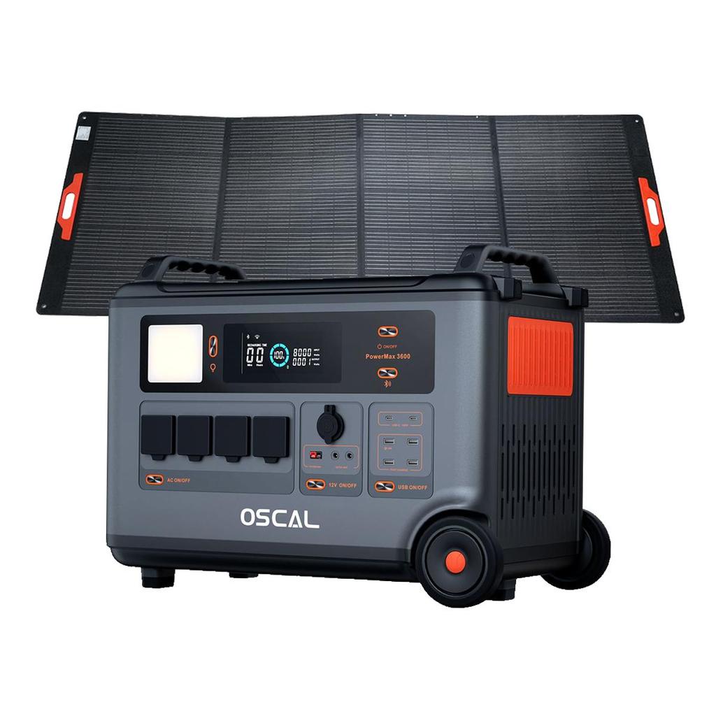 Oscal Přenosná napájecí stanice PoweMax3600 LiFePO4 Solární generátor 3600W Výstup 2200W Ultrarychlé nabíjení