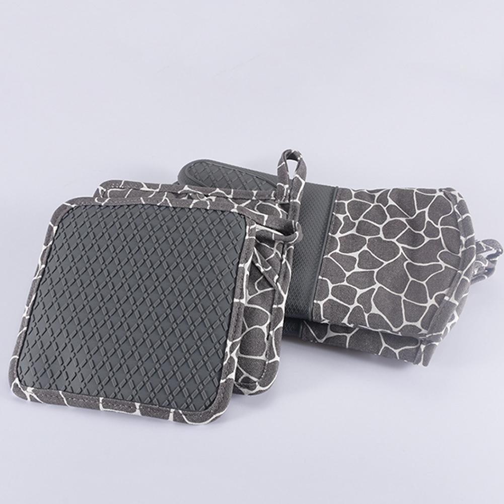 Multi-functional Silicone Oven Gloves Pot Holders Set Anti-scald Non-slip Heat Resistant Oven Mitts For Cooking Baking