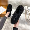 Fashion Women Winter Furry Shoes New Moccasins Soft Flat Non-slip Loafers Fashion Comfort Warm Plush Slip on Female Cotton Ballet Shoes