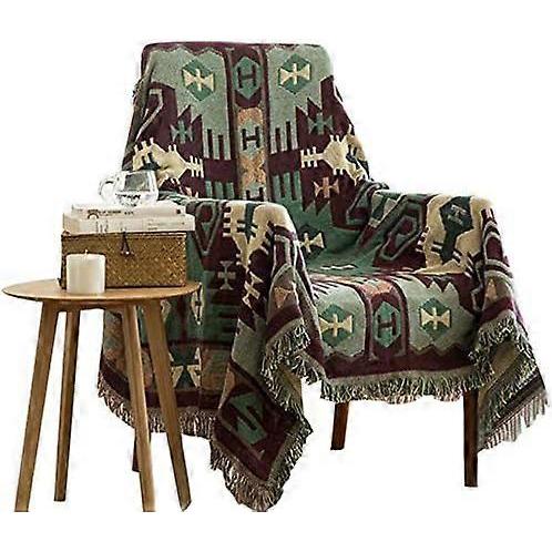 Decorative Cotton Woven Throw Blanket Sofa Towel Cotton Warm Slipcover 130 X 180cm (Bohemian Style)