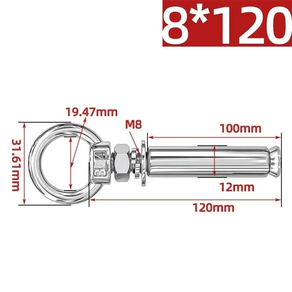 304 Stainless Steel Expansion Bolts With Eye Screws For Wall Anchors 50 150mm Lengths Waterproof And Rust Proof Design