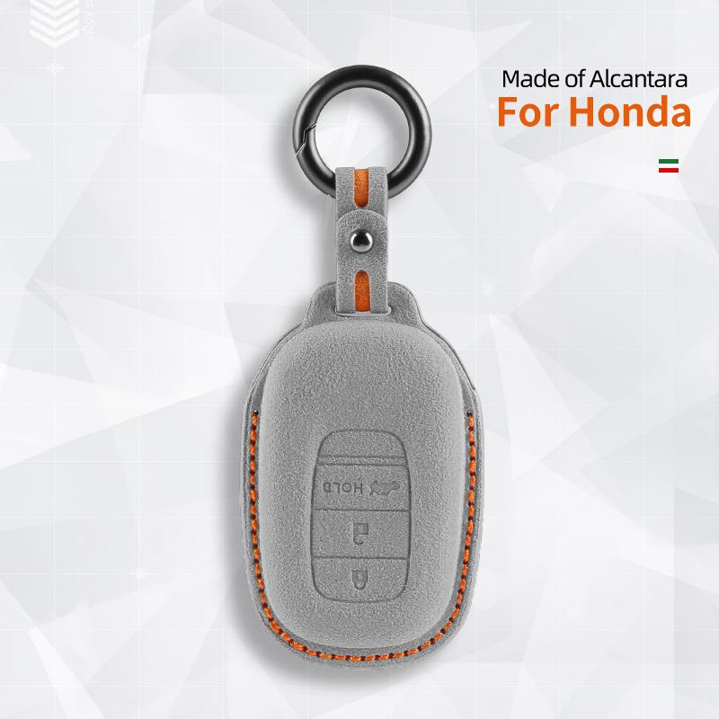 Car Key Case Cover Shell For Honda Civic Accord Hrv Crv 3 4 Button Suede Remote Protector Interior Accessories