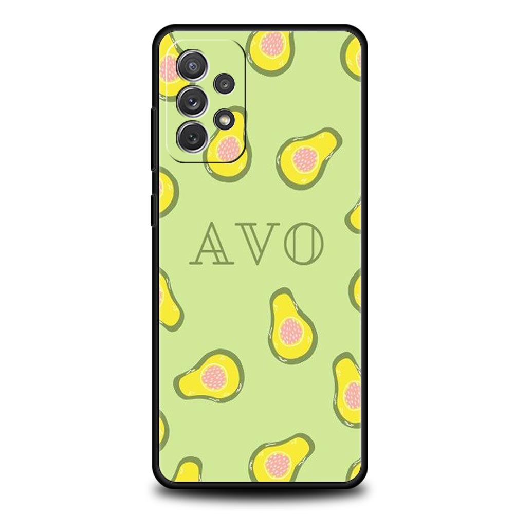 Cute Avocado Phone Case for Samsung Galaxy A55 A35 A17 A07 A15 A13 A25 A51 A71 A72 A73 A32 A52 A52S A41 5G Soft TPU Shell Fundas