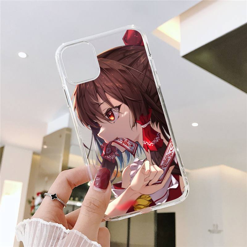 Touhou Project Hakurei Reimu Phone Case For iPhone 11 12 Mini 13 14 Pro XS Max X 8 7 6s Plus 5 SE XR Transparent Shell