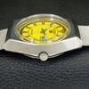 AUTOMATIC VINTAGE SEIKO 5 JAPAN 6309A MENS YELLOW COLOR DIAL WATCH A702725-1 R210-a702725