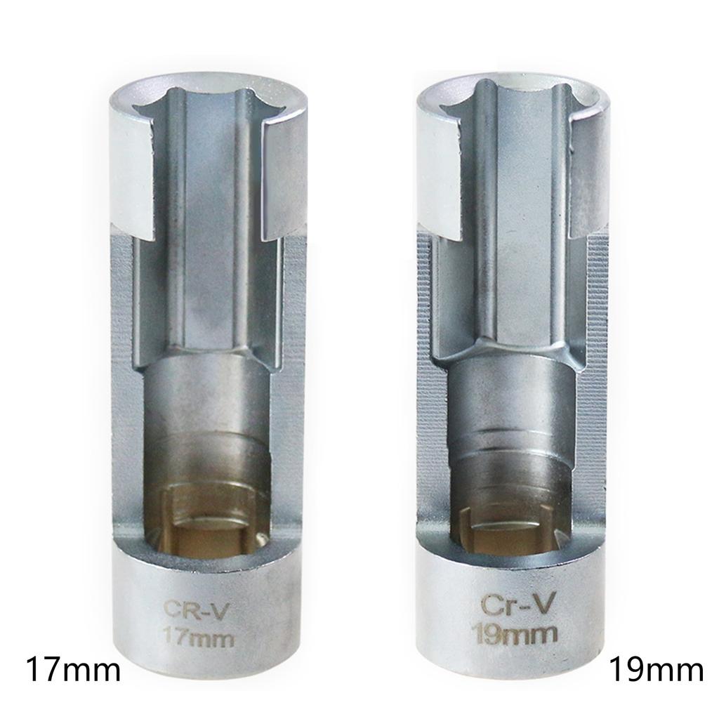 17/19mm Diesel Injector Fuels Pipe Hexagonal Opening Removal Sleeve Oxygen Sensor Wrench Pipe Socket Workshop Hand Tool