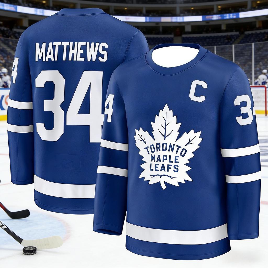2026 Men's New Toronto Ice Hockey Training Jersey with 3D Print, Breathable, Moisture-Wicking Long-Sleeved T-Shirt Kids