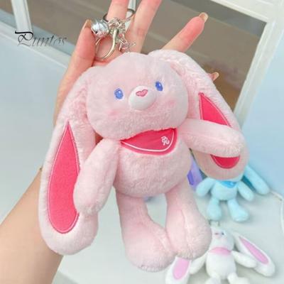 Ostern Aufzieh-Hase Spielzeug 11,4" Plüsch-Kaninchen Schlüsselanhänger Lustiger Auszieh-Kaninchen Anhänger Interaktives Buntes Stofftier für Geburtstage