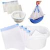 20/40 Peças Forros para Bacia do Vaso Sanitário com Almofada Absorvente Sacos Descartáveis Sem Cheiro Bolsa Universal com Cordão para Vaso Sanitário para Adultos Saco de Lixo