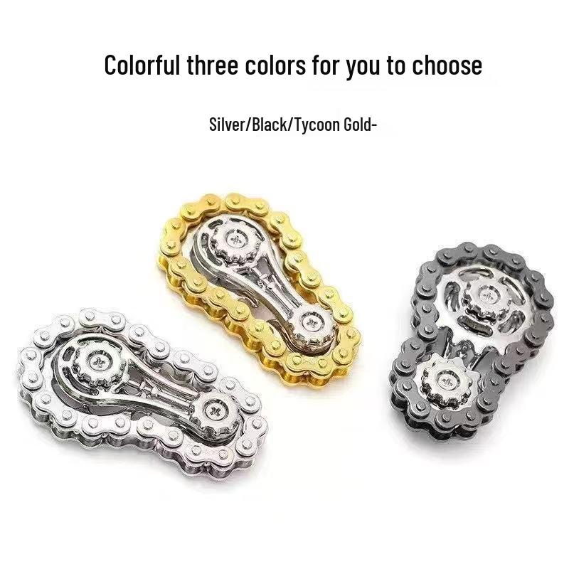 Finger Chain Fidget Spinner: Mechanical Metal Gear Linkage Stress Reliever