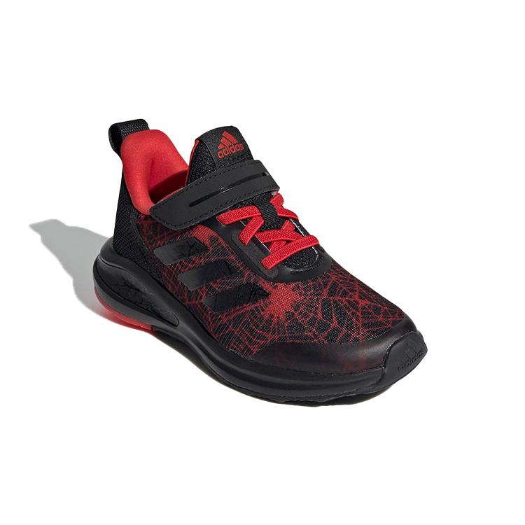 MARVEL X Adidas Fortarun Spider Man K Abrasion Resistant Breathable Low Top Kids' Running Shoes Black Red Kids' FY1382