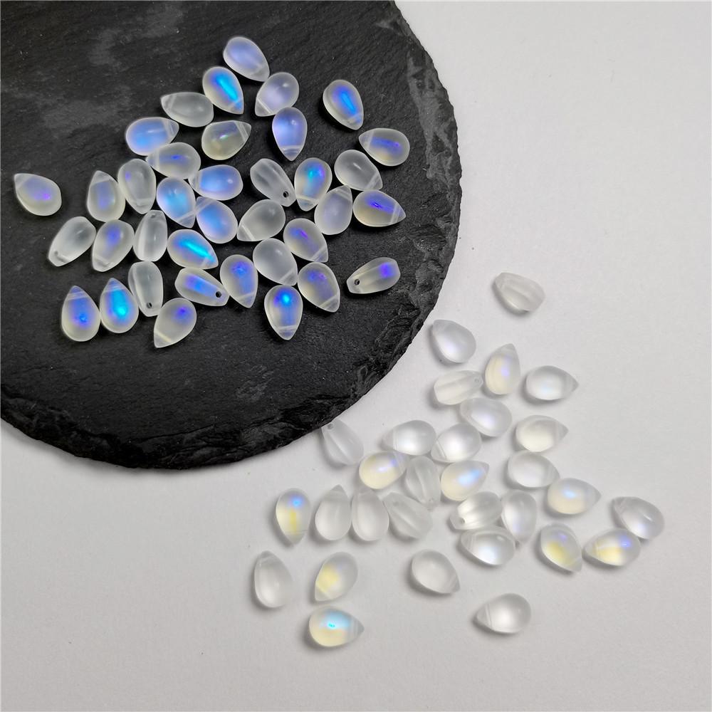 30Pcs Gradient Color 6x9mm Water Drop Shape Beads Czech Glass Beads For Jewelry Making DIY Handmade Hairpin Craft Accessories