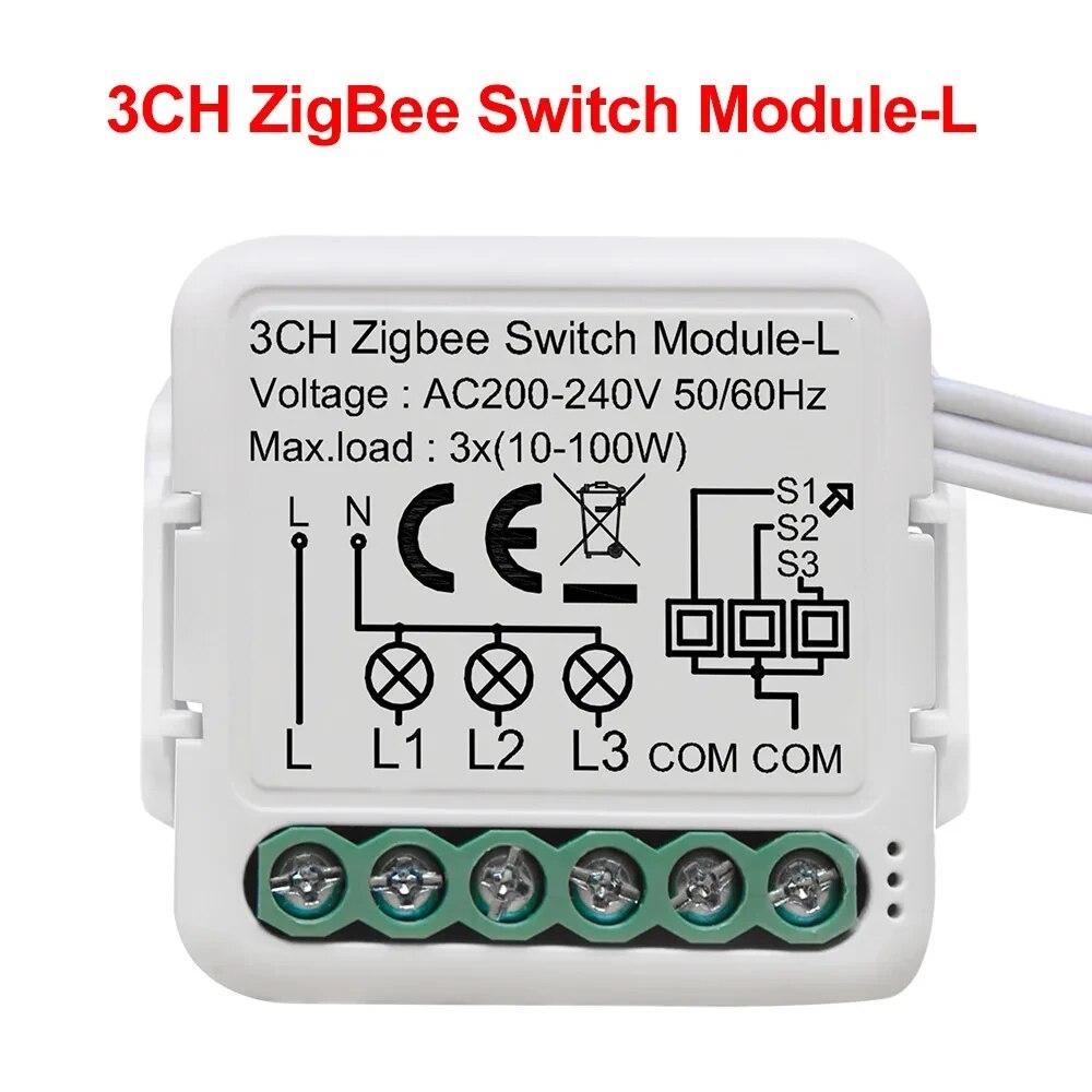 Tuya Smart ZigBee Switch Module No Neutral Wire Required Smart Home DIY Light Breaker Works with Alexa Google Home