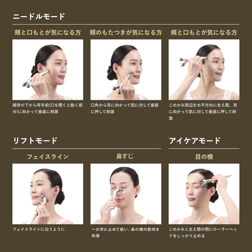 YA-MAN WAVY Needle Lift Pointer Roller EMS Facial Beauty Device YJFD3NAM Gold with Sticker [Amazon.co.jp Exclusive]