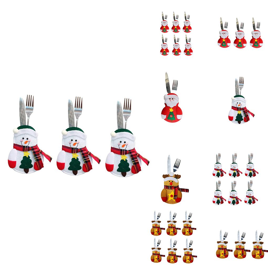 1pc Christmas Silverware Pockets Cover Xmas Party Home Table Dinner Spoons Forks Bags
