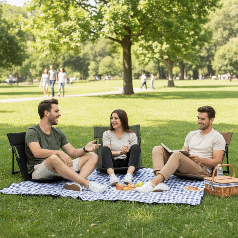 Comfortable Sitting Foldable Camping Chair Single Lazy Chair  Picnic Activities