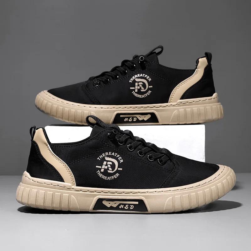 Herren Freizeitschuhe Atmungsaktive Schwarze Sneaker Mode Fahren Gehen Tennisschuhe für Herren Skate Flats Zapatillas Hombre