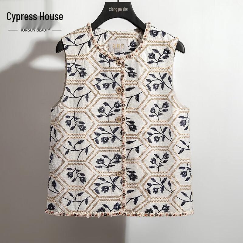 Women s Elegant Linen Blend Layered Vest S