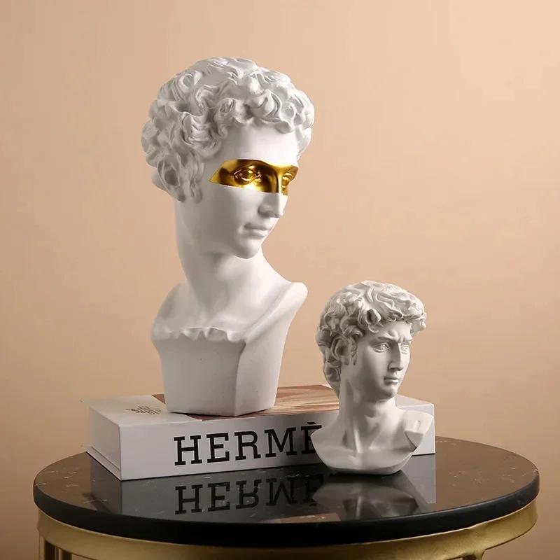 Greek Mythology God Goddess Hero David Venus Mozart Bust Figurine Sculpture Statue Plaster Sketch Practice Model Room Decoration