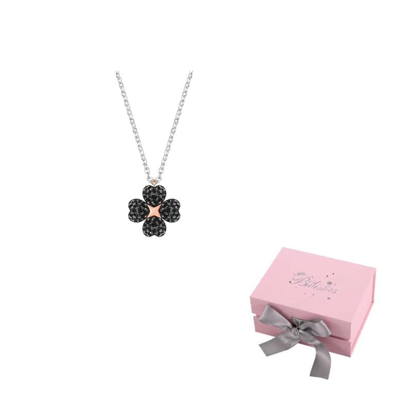 Swarovski Latisha Gold Plated Alloy, Silver Plated Necklace, Silver Black Womens чёрный