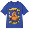 Cartoon Chicken Banana T-Shirt Cute and Funny Animal Mashup Meme Tee Summer Short-sleeved Cotton Harajuku Unisex Loose T-shirts