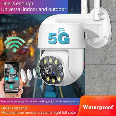 Cámara WiFi inalámbrica 5G, 10 LED, cámara web de visión nocturna infrarroja, videocámara domo de vigilancia impermeable, compatible con intercomunicador de voz en tiempo real