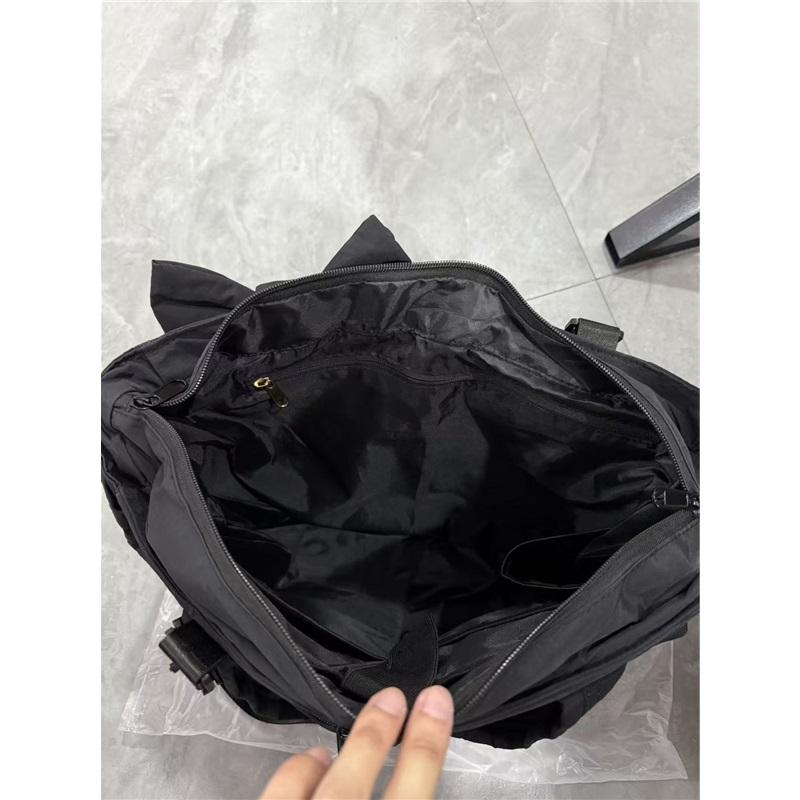 Tote Bag Bow Yoga Bag Winter Embroidered Plaid Space Bag Cotton Shoulder Tote Bag For Daily Use