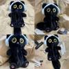 Fluffy Black Cat Pen Case With Large Capacity Student Stationery Organizer For Cute Desk Decor