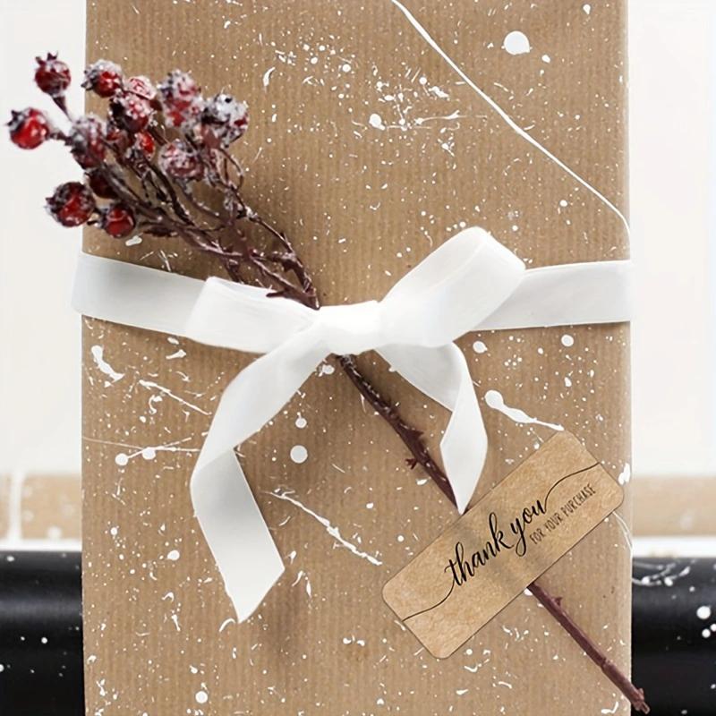 hank You for Your Order Stickers Kraft Paper Sealing Stickers Rectangular Stickers for Shop Bakery Thank Customers Gifts