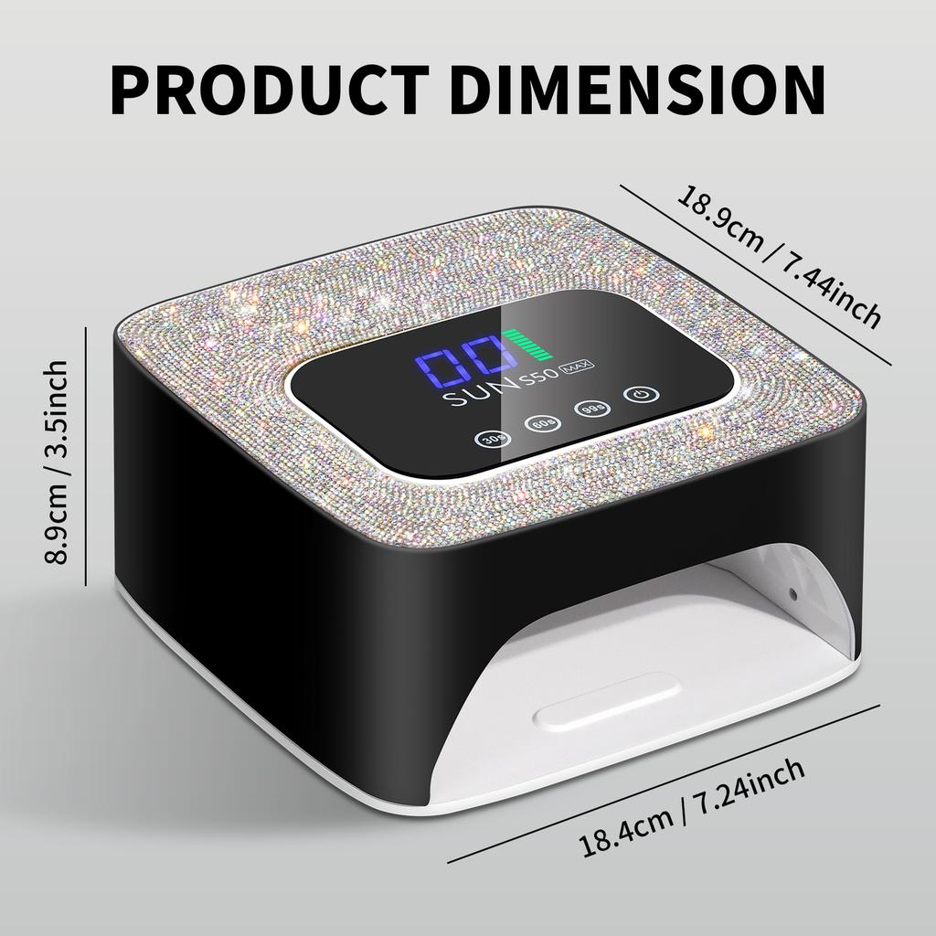 SUN S50 UV LED Nail Dryer Rechargeable 57 LED Lamp Beads Nail Lamp Professional Curing of All Gel Nail Polish Curing Lamp Tools