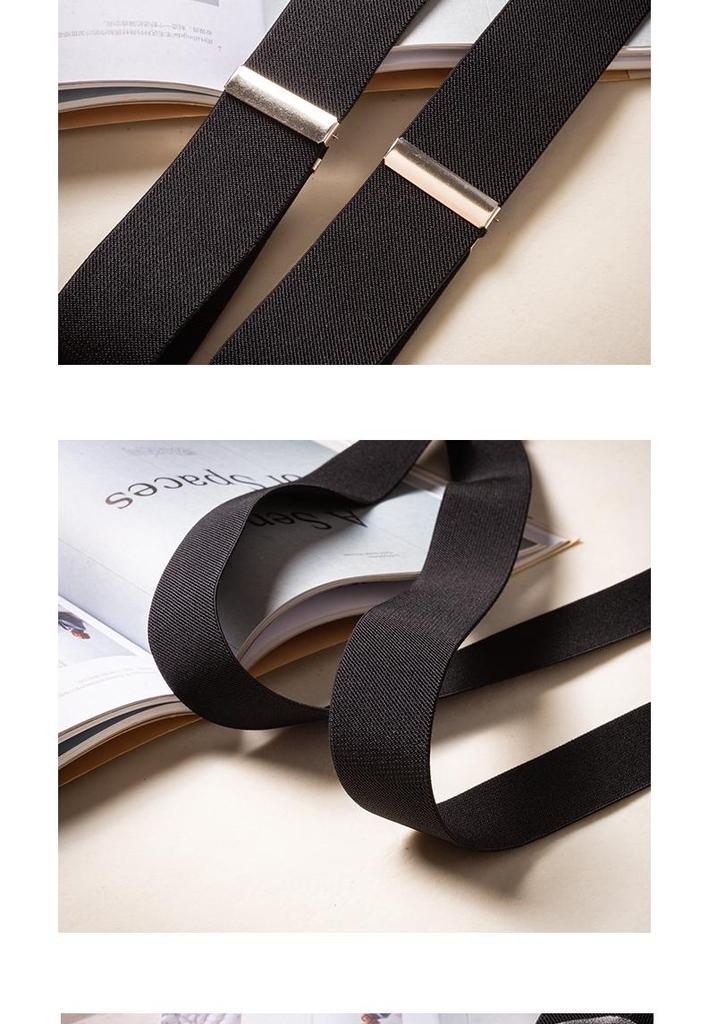 Bretelles pour Homme Antidérapantes Grandes Tailles Britanniques - Bretelles Élastiques Rétro en V (3,5cm)