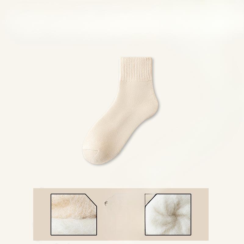 Thick Winter Mid-calf Fleece Socks for Women To Store Heat and Keep Warm During Sleep and Postpartum Care. Thick Winter Long Calf Socks for Women